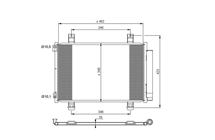 Condenseur de climatisation 1.0L - 1.2L